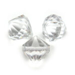 Grote diamantvormige acryl facetkraal, 24x28mm, Transparant, 10
