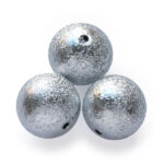 Ronde acrylkraal, 16mm, Stardust zilver, 25 st