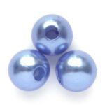 Ronde acrylparel, glanzend,  8mm, Blauw, 100 st