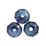 Rondelle kraal, acryl, facet, 6x3mm, Donkerblauw, 50 gr