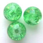 Ronde cracklekraal, 10mm, Groen, 100 st