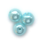 Ronde glasparel,  6mm, Turquoise, 130 st