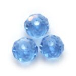 Rondelle kraal, kristal, facet, 4x6mm, Blauw, 70 st