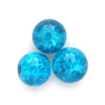 Ronde cracklekraal,  6mm, Fel turquoise, 150 st