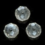 Rondelle kraal, kristal, facet, 4x6mm, Transparant AB, 70 st