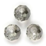 Rondelle kraal, kristal, facet, 6x8mm, Transparant zilver, 70 st