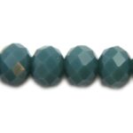 Rondelle kraal, kristal, facet, 4x6mm, Kadetblauw, opaque, 70 st