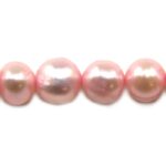 Zoetwater parel, rond, natuurlijk gevormd, 6-7mm, Roze, 30 st