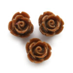 Roosje, kraal van kunsthars,  7mm, Chocola, 20 st