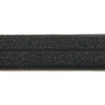 Ibiza elastiek, effen, 15mm, Zwart, 1 m