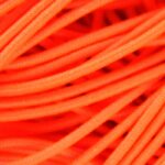 Gekleurd elastiek rond,  1mm, Oranje, 10 m