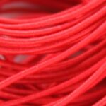 Gekleurd elastiek rond,  1mm, Rood, 10 m