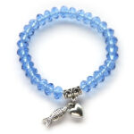 Armband, kristal met bedels, Blauw, 1 st