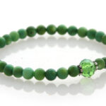 Armband, parelmoerkralen met kristal, Groen, 1 st