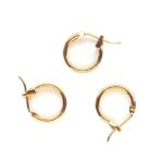 Oorringen, metaal, 12mm, Goud, 4 st