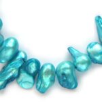 Zoetwater parels, ongeveer 50 stuks, 7-13mm, Turquoise, 45 st