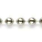 Ball chain DQ, bolletjes 3.2mm, Zilverkleurig, 1 meter