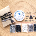 DIY startpakket armbandjes (4mm kraal), Zwart, grijs, matzilver