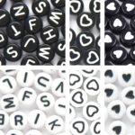 Letterkralen set met hartjes – Unieke mix 450 stuks – Zwart/Wit – Wit/Zwart – 7mm kraal