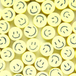 Polymeer kleikralen, Gele smileys, 10mm, 10 st