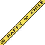 Festival lint – Happy Smile, 10mm, Geel/Zwart, 1 m