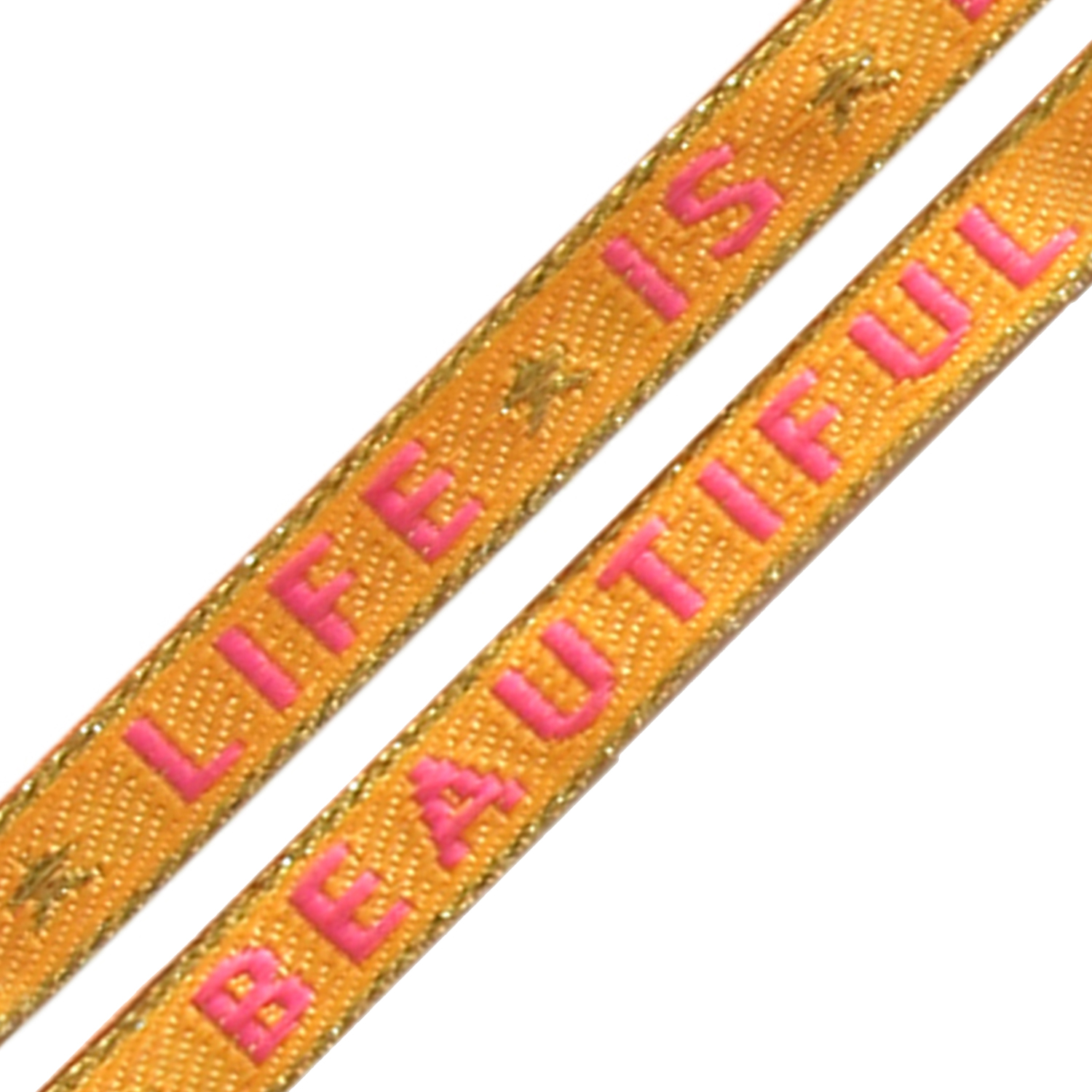 Festival lint – Life is beautiful, 10mm, Oranje/Roze, 1 m