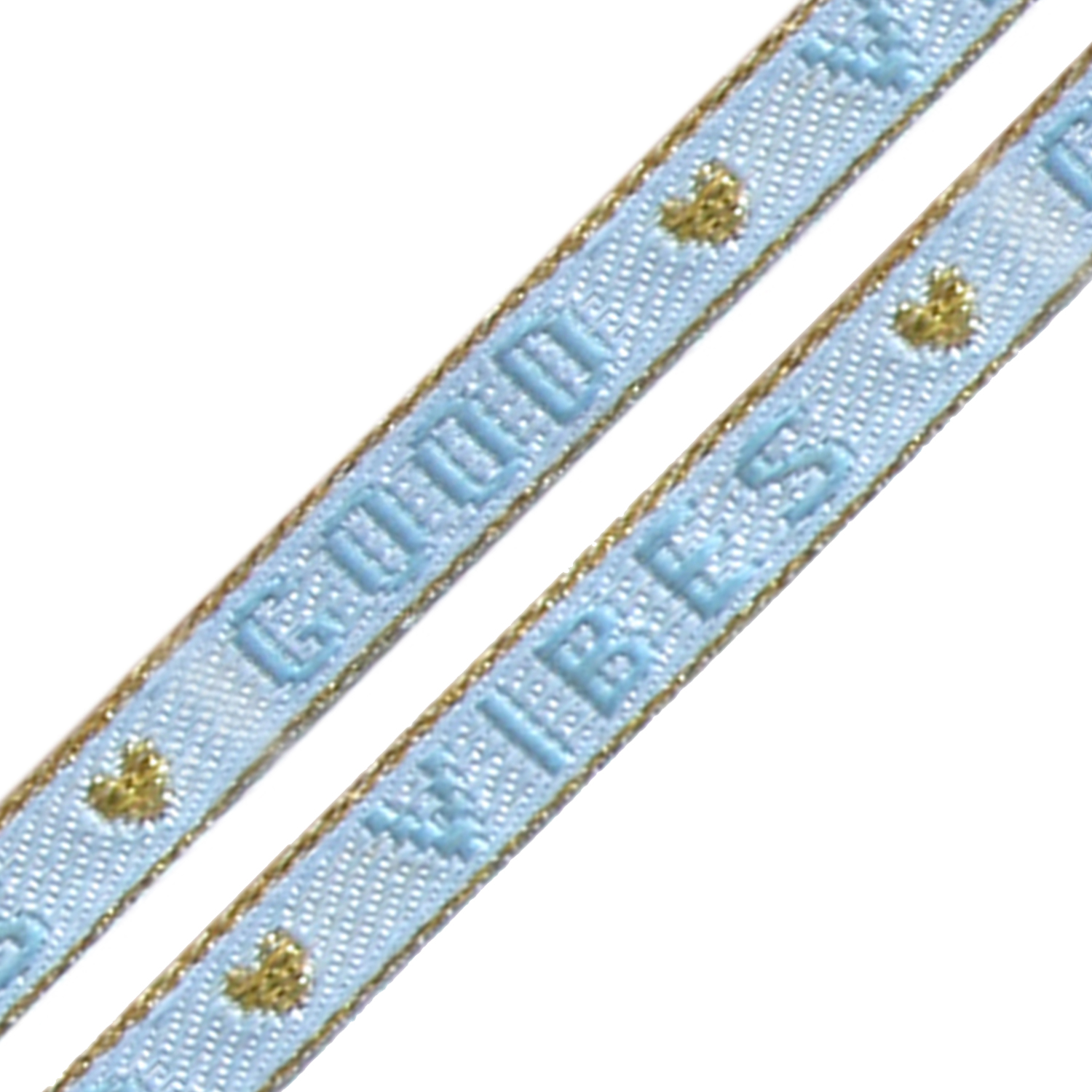 Festival lint – Good vibes, 10mm, Blauw/Goud, 1 m